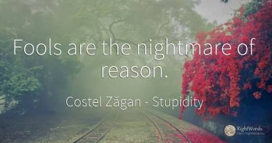 Fools are the nightmare of reason.