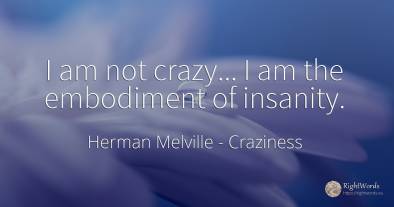 I am not crazy... I am the embodiment of insanity.