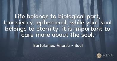 Life belongs to biological part, transiency, ephemeral, ...