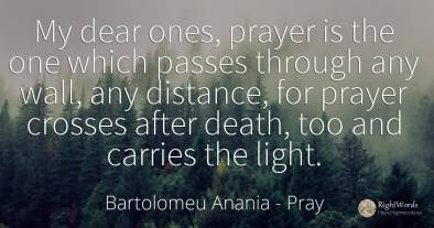 My dear ones, prayer is the one which passes through any...