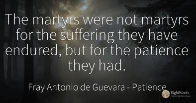 The martyrs were not martyrs for the suffering they have...