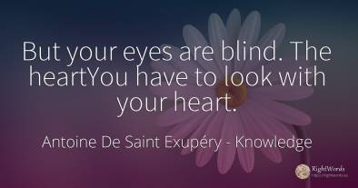 But your eyes are blind. The heartYou have to look with...