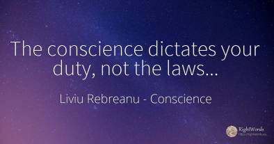The conscience dictates your duty, not the laws...