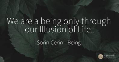 We are a being only through our Illusion of Life.