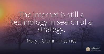 The internet is still a technology in search of a strategy.