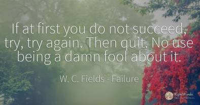 If at first you do not succeed, try, try again. Then...
