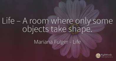 Life – A room where only some objects take shape.