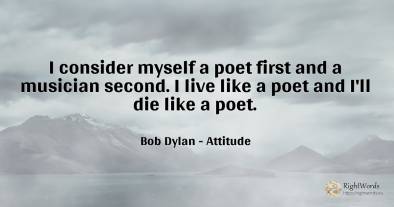 I consider myself a poet first and a musician second. I...
