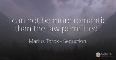 I can not be more romantic than the law permitted.