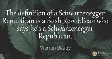 The definition of a Schwarzenegger Republican is a Bush...