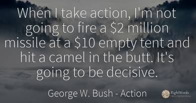 When I take action, I'm not going to fire a $2 million...