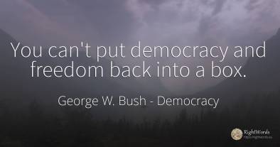 You can't put democracy and freedom back into a box.