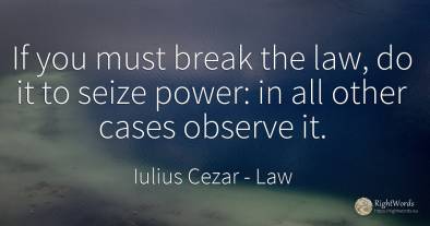 If you must break the law, do it to seize power: in all...