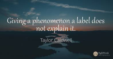 Giving a phenomenon a label does not explain it.