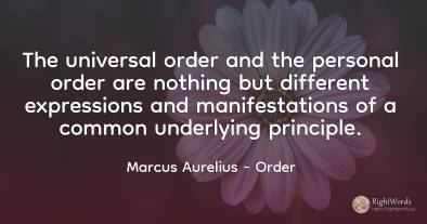 The universal order and the personal order are nothing...