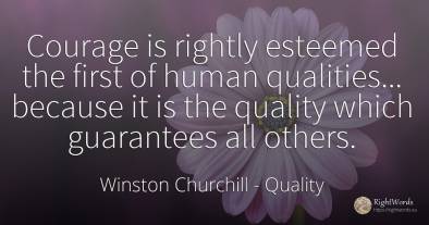 Courage is rightly esteemed the first of human...