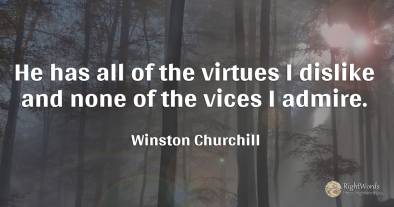 He has all of the virtues I dislike and none of the vices...