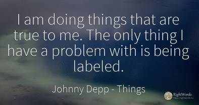 I am doing things that are true to me. The only thing I...
