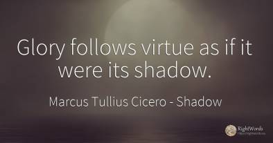 Glory follows virtue as if it were its shadow.