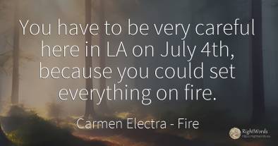 You have to be very careful here in LA on July 4th, ...