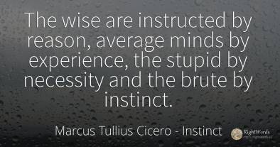 The wise are instructed by reason, average minds by...