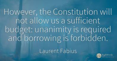 However, the Constitution will not allow us a sufficient...