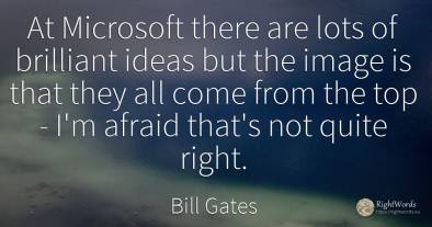 At Microsoft there are lots of brilliant ideas but the...