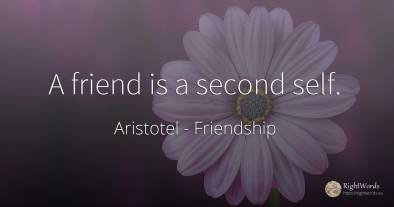 A friend is a second self.