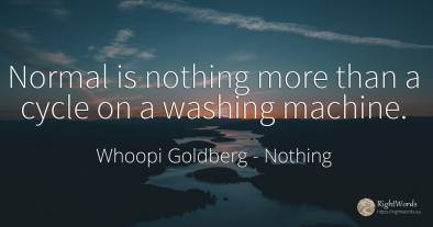 Normal is nothing more than a cycle on a washing machine.