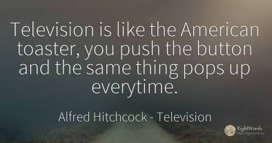 Television is like the American toaster, you push the...