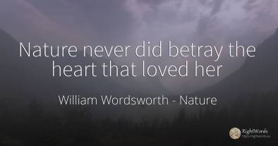 Nature never did betray the heart that loved her
