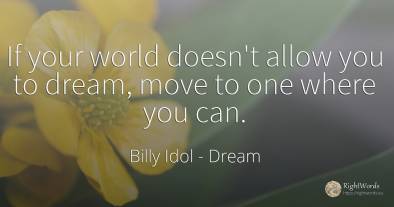 If your world doesn't allow you to dream, move to one...